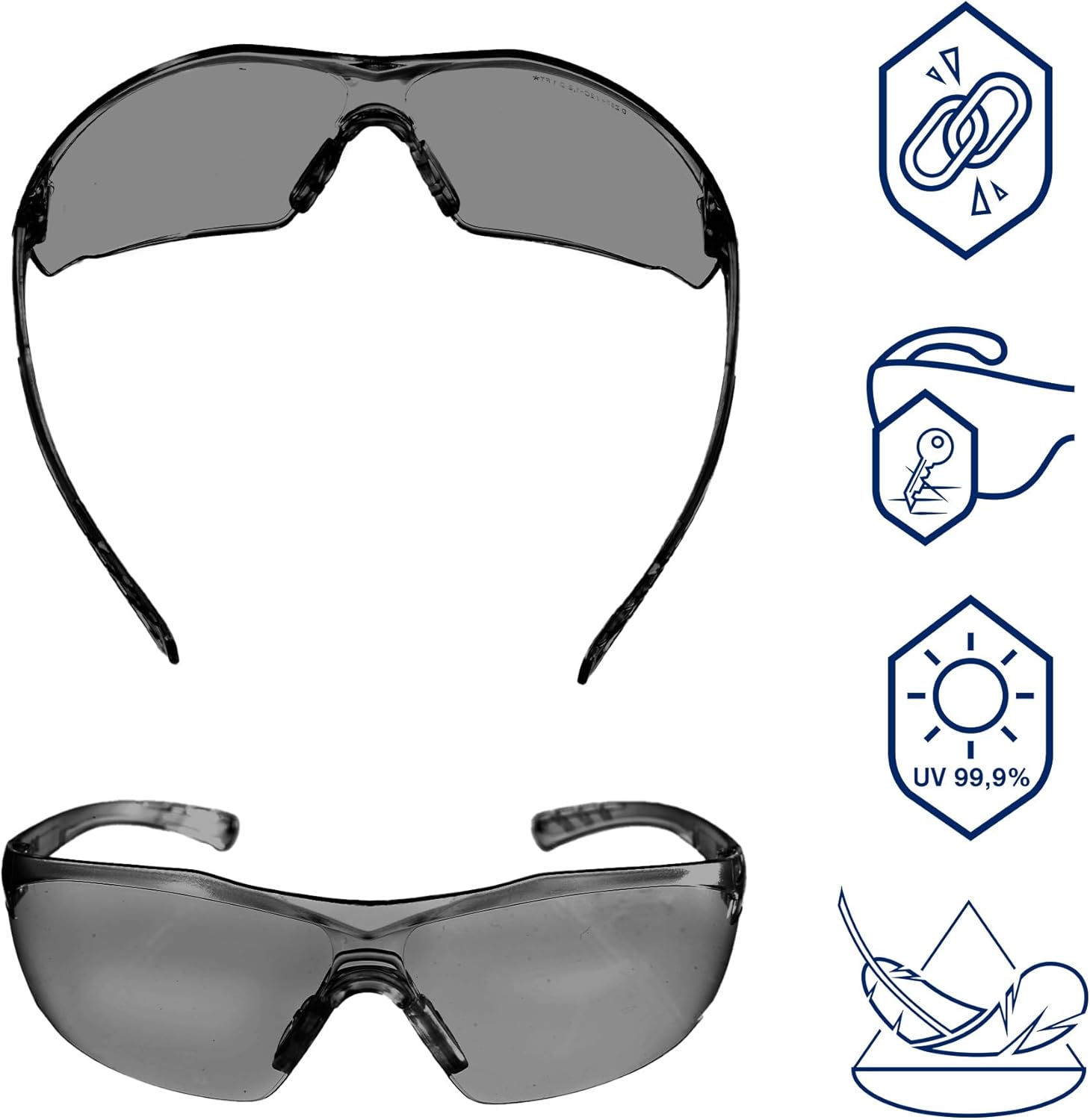 Dräger X-pect 8321 Protective Eyewear, ANSI Approved, 10 Pack, Anti-Scratch, Anti-Fog, Break-Resistant, UV Protection, Smoke Lenses