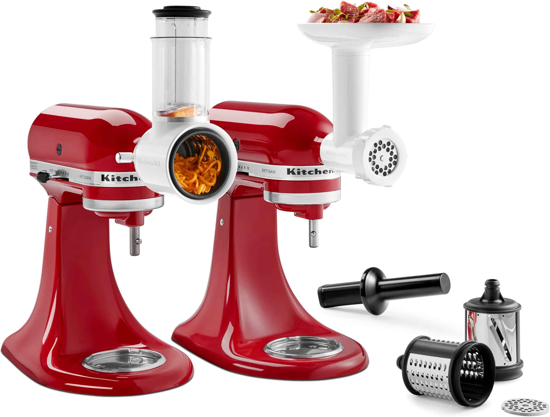 KitchenAid Food Meat Grinder Salad Vegetable Slicer Shredder Stand Mixer Attachment Set KSM2VSGA