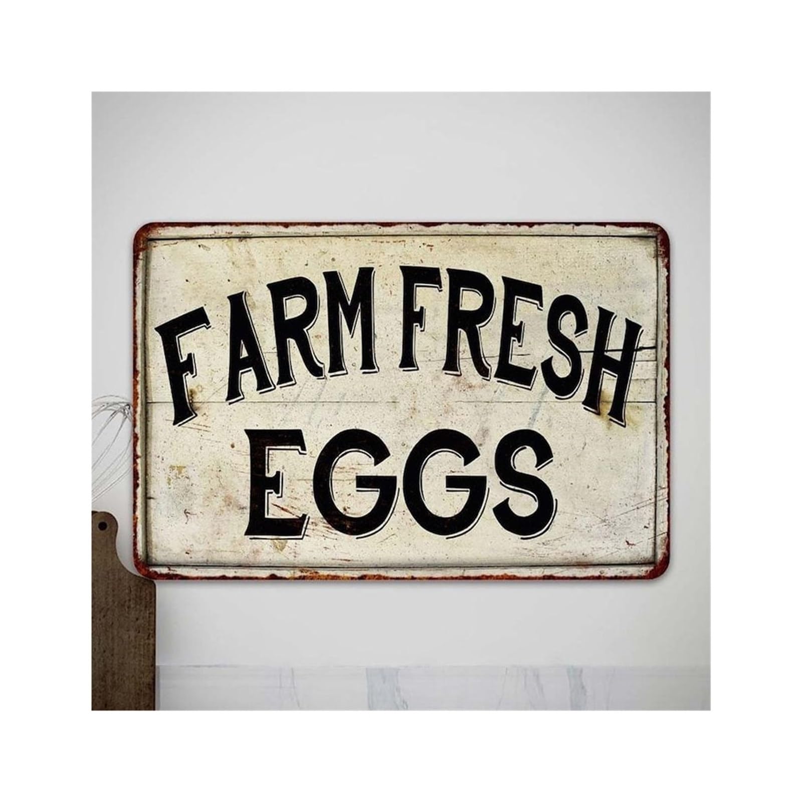 PKNVKZIDK Vintage Chicken Coop Sign Metal Wall-Art Farm Fresh Eggs Rustic Farmhouse Decor Country Kitchen Wall Sign for Pantry or Backyard 8 X 12 in