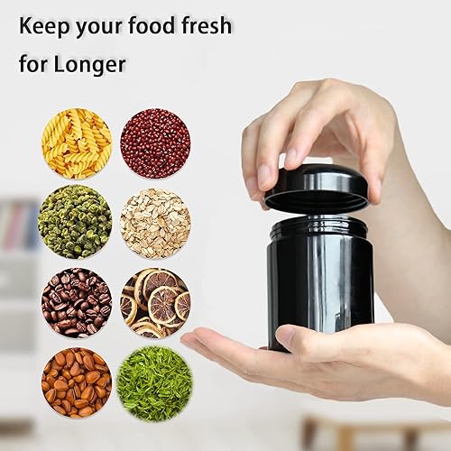 Miniatura 5 de Tarro hermético de cristal negro del envase del almacenamiento 6.8 fl oz con la protección ULTRAVIOLETA para el café de