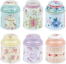 TooGet Elegant Empty Tins, Shabby Chic Mini Boxes for DIY Candles, Dry Storage, Spices, Tea, Candy, Party Gifts, and Gifts - 6PCS