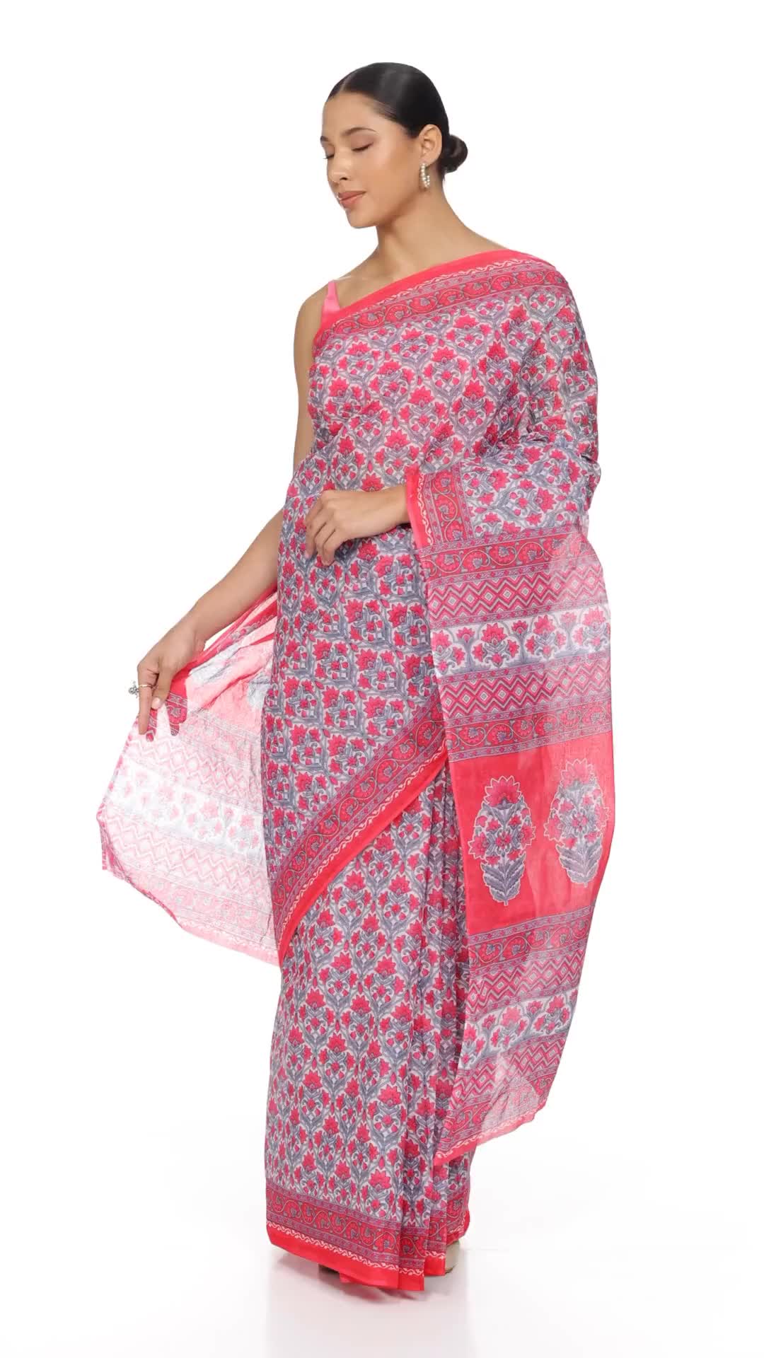 Multicolor plain cotton silk saree without blouse - Buymyethnic - 2848821