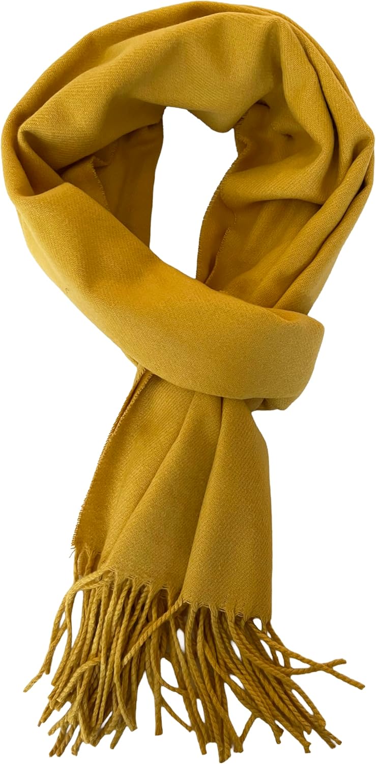 NY GOLDEN FASHION Unisex Winter Ultra Soft Cashmere Feel Scarf, Plain Solid Color Wrap, 72 x 12 inches - Image 2