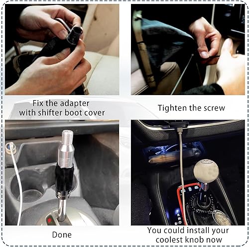 Miniatura 3 de cueclue 1 pieza de adaptador de pomo de palanca de cambios, convertidor de aleación de aluminio, kit de adaptador de pomo de cambio, adecuado para