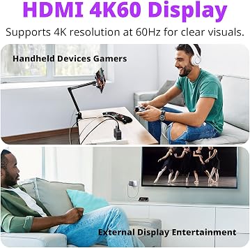 AVerMedia Elite Go USB-C Capture Card for Streaming, 4K60 HDMI Output, 1080p60 Recording, Portable Switch 2 TV Dock, 100W GaN Charging Hub PC, Mac, Handhelds, Smartphones/Tablets Compatible