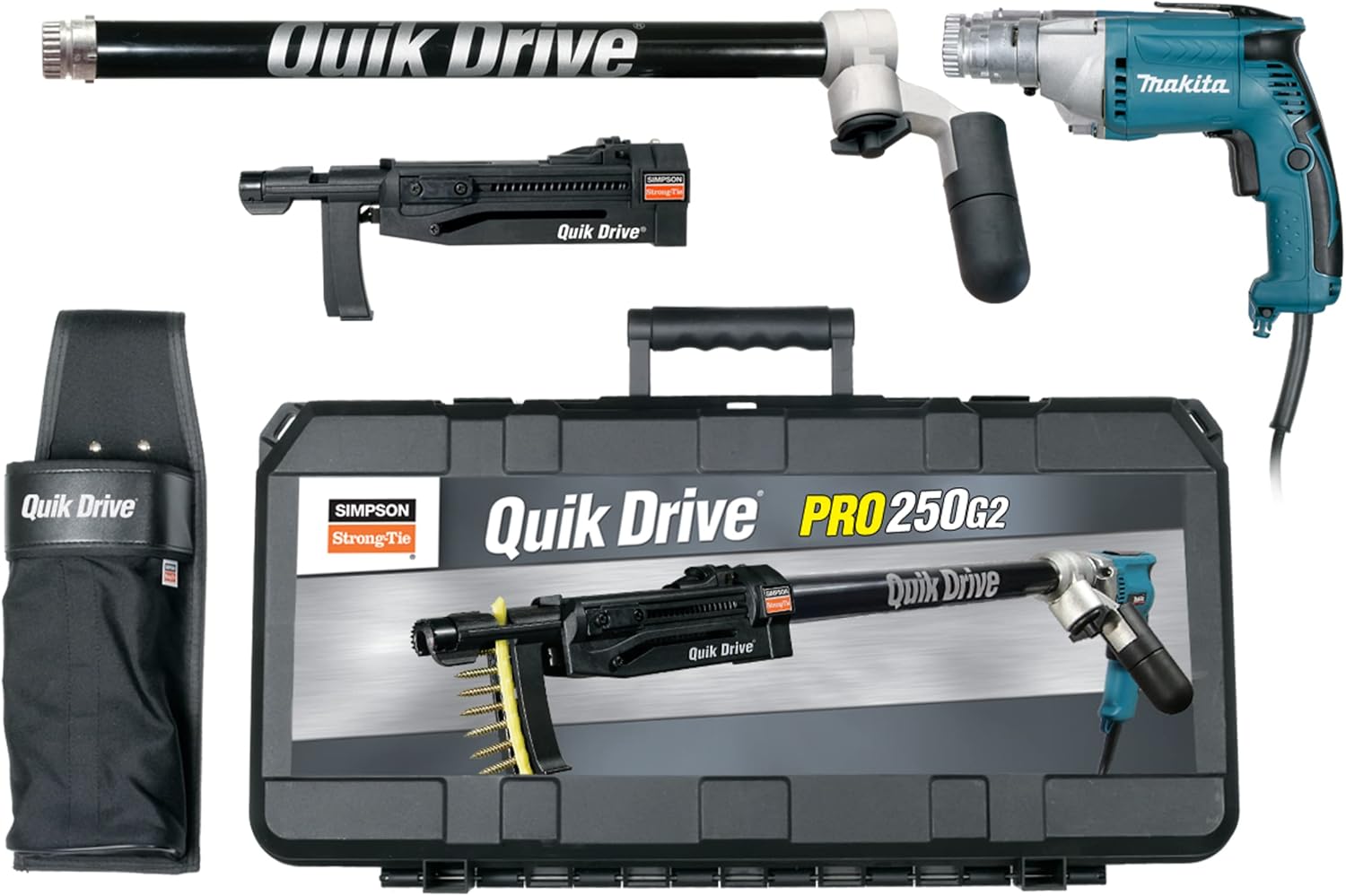 Simpson Strong-Tie PRO250G2M25K Quik Drive PRO250 Subfloor System w/Makita 2500 RPM Screwdriver Motor
