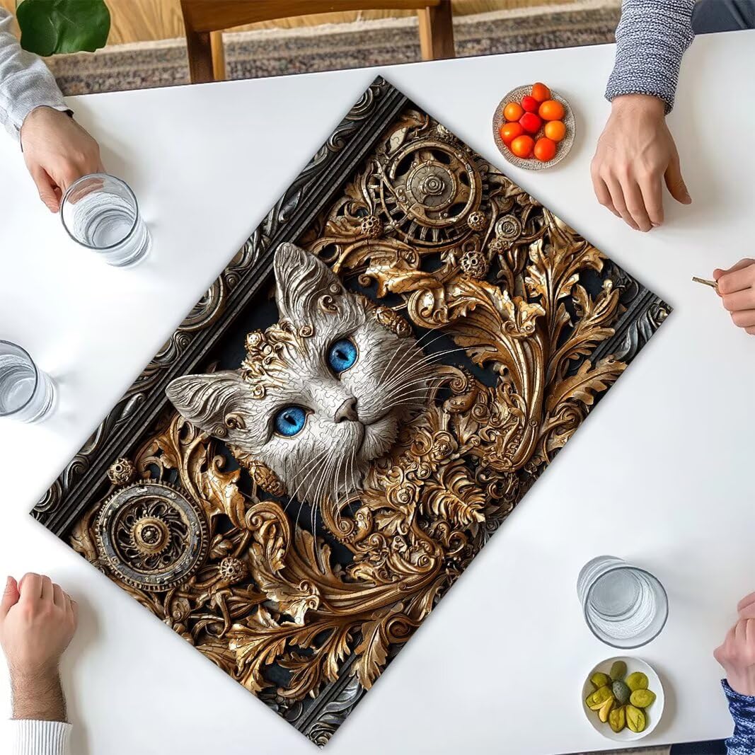 Puzzle 1500 Pezzi, Puzzle Gatti in Legno per Adulti, Misura: 87x57cm -2972