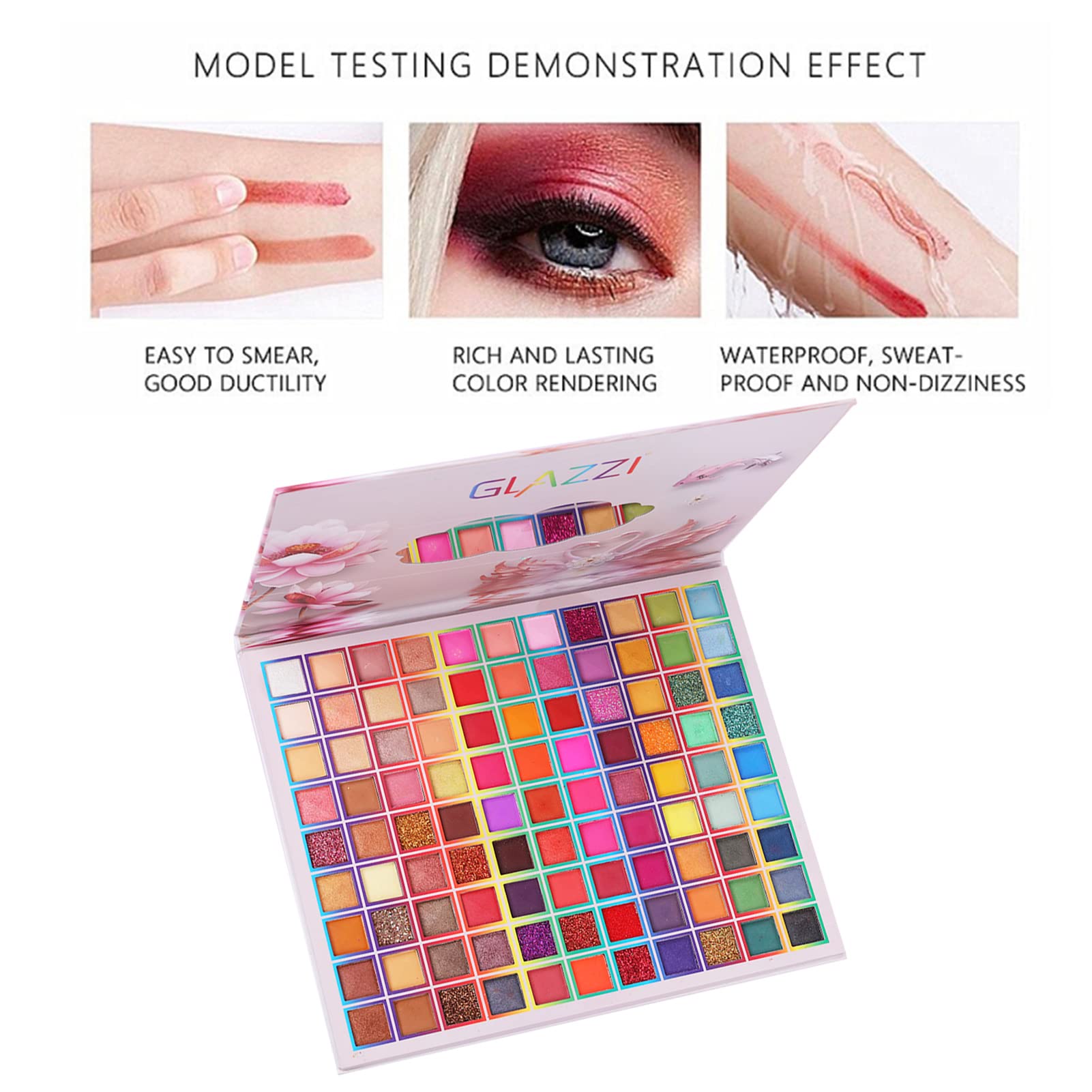 Paleta de sombra de ojos de 99 colores, paleta de sombra de ojos colorida, paleta de maquillaje profesional de arcoíris con purpurina mate, colorida de larga duración, altamente pigmentada, regalos 5