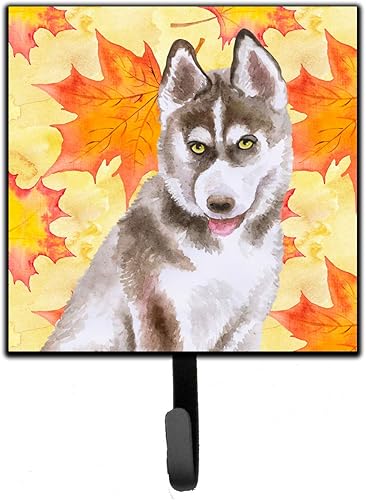 Caroline's Treasures BB9957SH4 - Correa de otoño o soporte para llaves, color gris husky siberiano, amarillo, 7 de alto x 4.25 W, multicolor