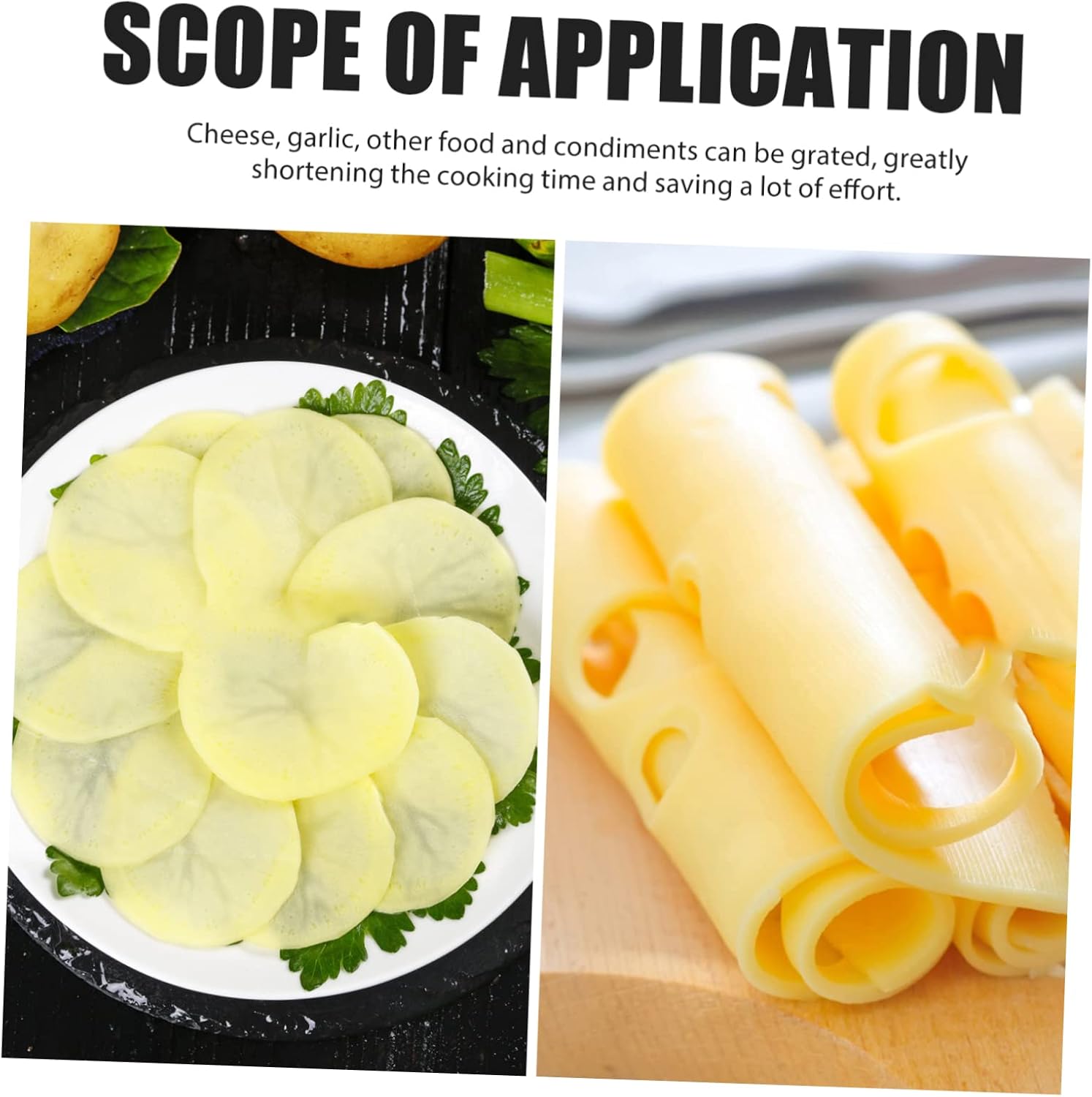 SOLUSTRE 2pcs Stainless Steel Cheese Grater Handheld Rotary Cheese Cutters Multi-use Kitchen Gadgets