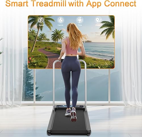 Miniatura 6 de Walking Treadmill Pad with Handle Bar, Silent and Foldable Fitness Equipment, Treadmill with 4-in-1 Modes, Easy Assembly, Portable Home Gym Equipment