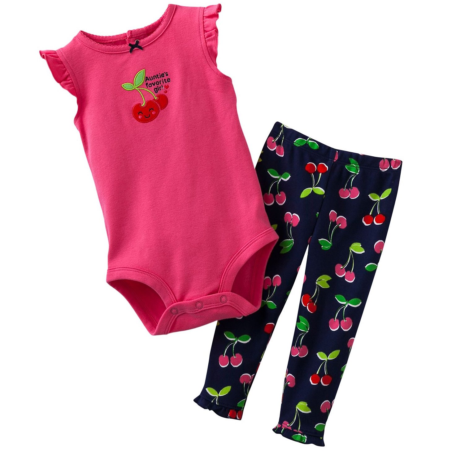 Carter's 2-częściowy zestaw dla dziewczynek body + legginsy/spodnie Baby Girl Dress lato strój zestaw 2-częściowy TLG