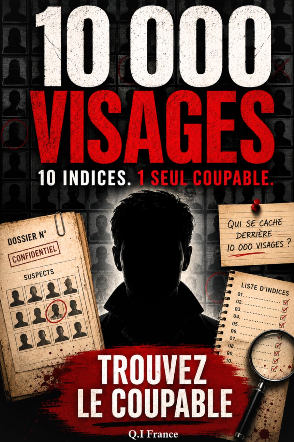 10 000 Visages: 10 indices, 1 seul coupable – Livre-jeu d’enquête criminelle visuelle pour adultes avec suspects, observation, logique et déduction ... Enquêtes Criminelles- Trouve le bon coupable)