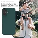 YATWIN Silicone Back Case for iPhone 16 Plus, Soft-Touch Phone Back Cover for Apple iPhone 16 Plus - Dark Green gallery image