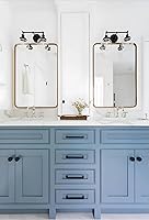 Vista 4 de PERMO Apliques de pared doble vintage industriales antiguos con 2 luces con doble cúpula de vidrio transparente claro de 5.9" redonda (Negro)