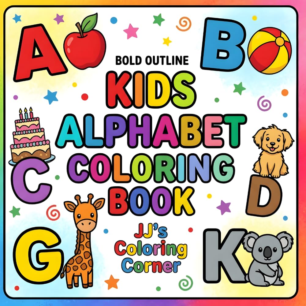 Bold Outline Kids Alphabet Coloring Book