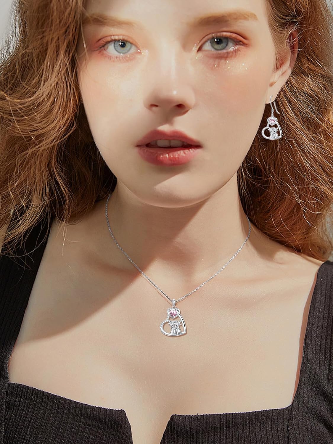 Birthstone Highland Cow Earrings 925 Sterling Silver Scotland Cow Dangle Drop Earrings Western Jewelry Gifts for Women Mom Cow Lover - Image 4