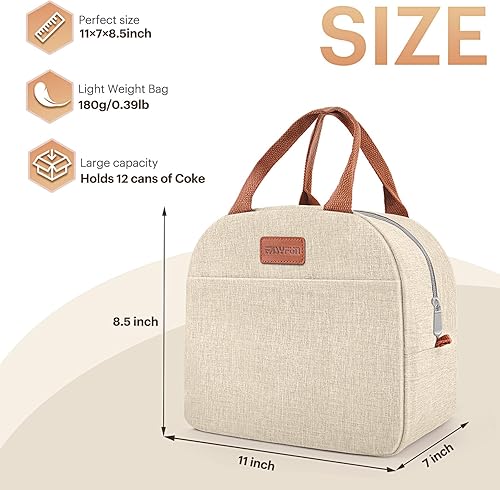 Miniatura 2 de Bolsa de almuerzo para mujeres y hombres, lonchera aislada para adultos, pequeña a prueba de fugas, reutilizable, de alta capacidad, para el