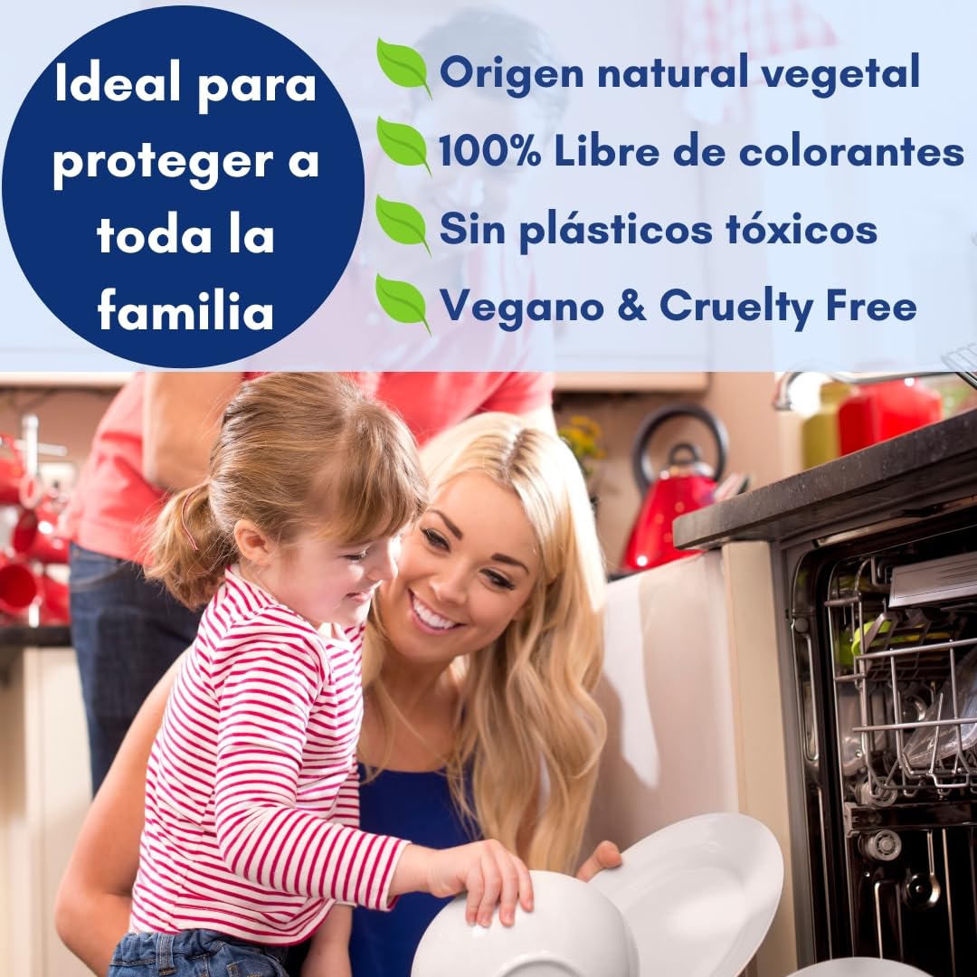 Detergente Lavavajillas Ecológico en Tiras (Máximo 600 Lavados) - Sin Plásticos, Fosfatos ni Cloro. Biodegradable, Vegano y Seguro. Limpieza, Abrillantado, Protección y Cuidado Antical