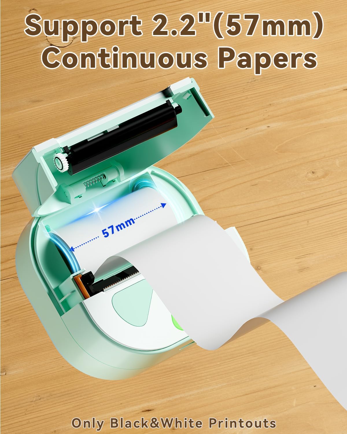 Sticker Printer - Mini Printer, Print Pod Bluetooth Printer Inkless Sticker Maker with Stickers, Portable Thermal Printer for iPhone, Impresora Portátil for Notes, Journ1al, DIY, Kids Gift