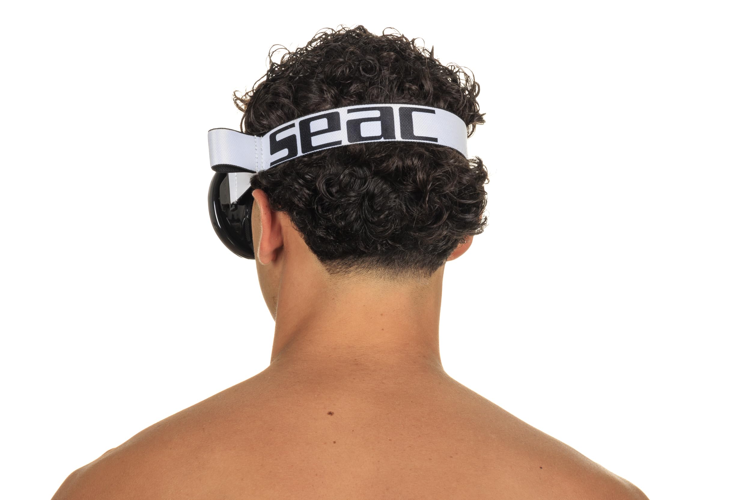 SEAC Unisex-Adult Sunrise Einteilige Tauch-und Schnorchelmaske aus gehärtetem Glas mit 3D-Schnalle, mit Kopfstück aus Textil oder Silikon