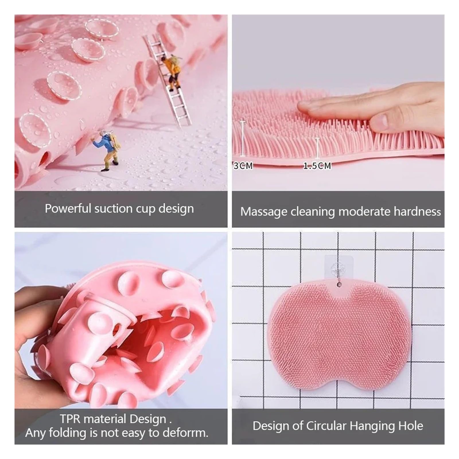 Cepillo de silicona para pies de ducha con ventosas exfoliante (1 unidad)