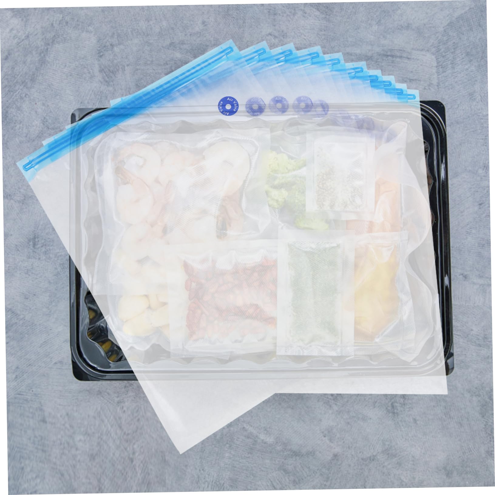 STOBAZA Vacuum Seal Bag Set 10pcs Freezer Bags for Vacuum Sealer Food Preservation 13.39 x 10.24 Inches