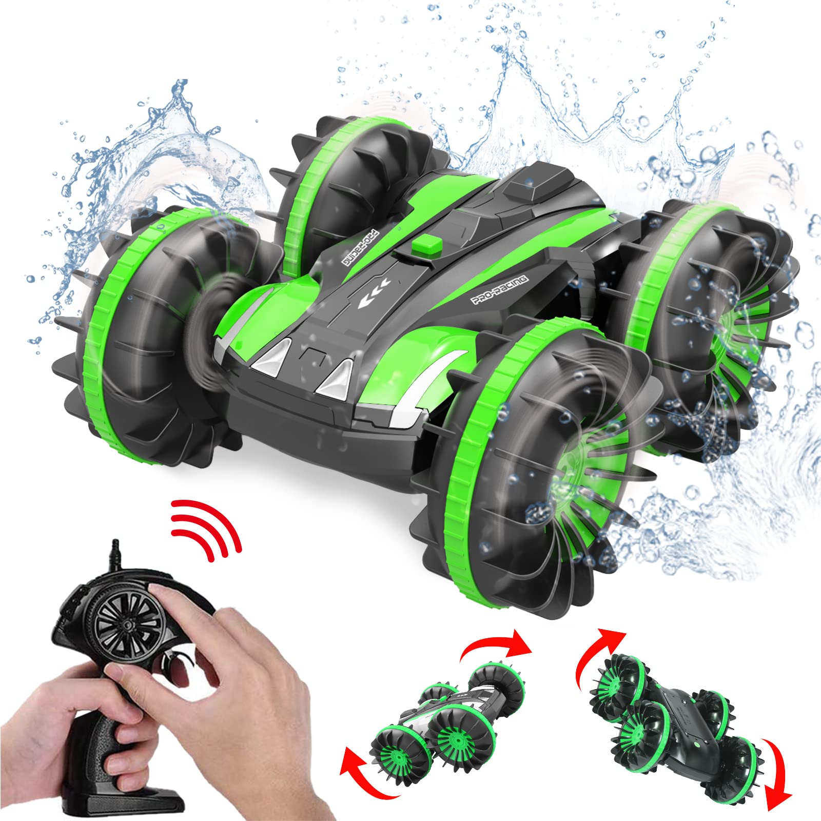 Remote Control Car for 8-12 Year Old Boys，2.4 GHz Amphibious RC Car Waterproof Remote Control Boat T