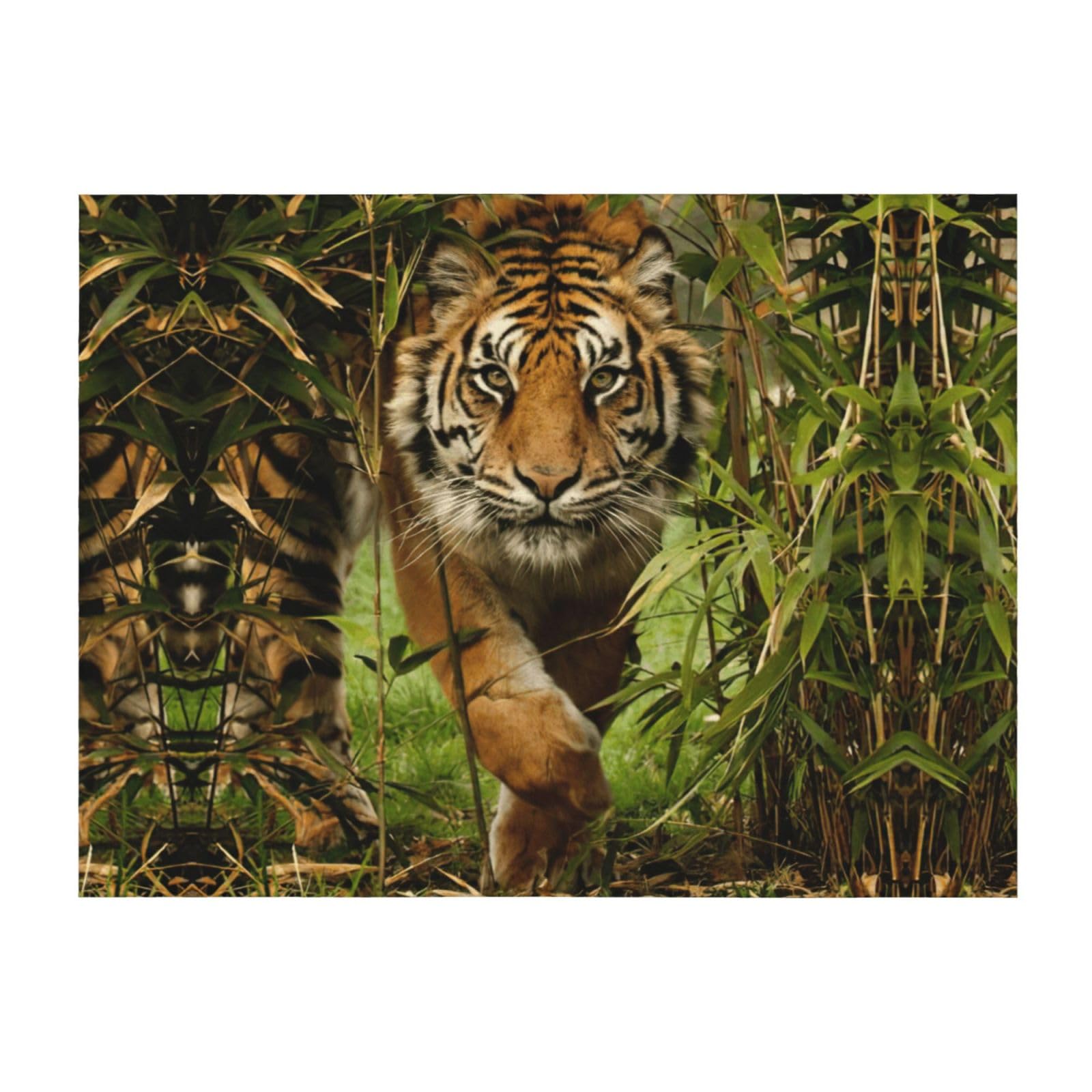 Couverture de lit douce en microfibre motif tigre haute qualité