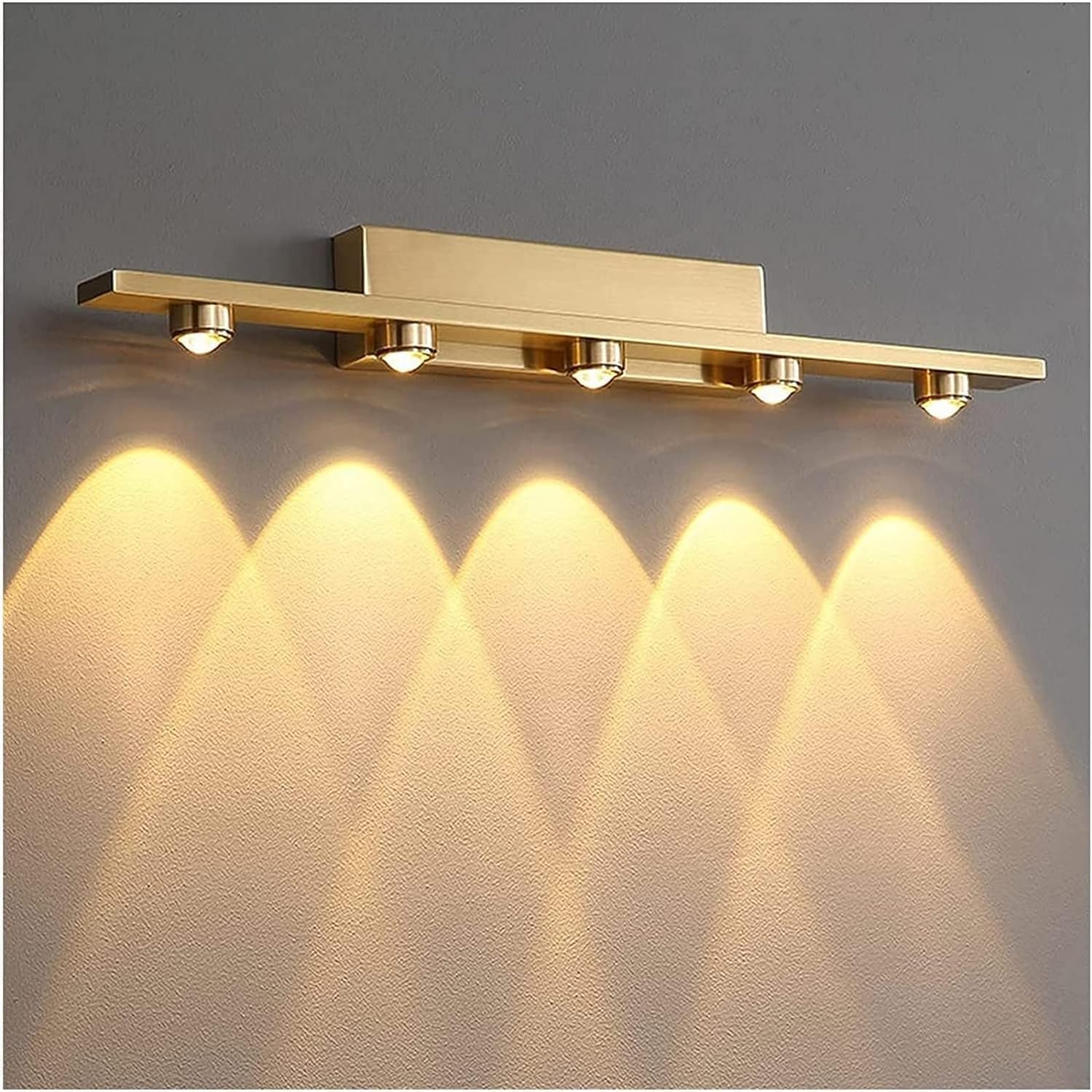 ZTCHSENZT Mirror Lamp Mirror Front Light LED Brass Mirror Front Light Modern Gold Bathroom Wall Lights Waterproof Spot Light,Lighting Wall Sconce,50cm