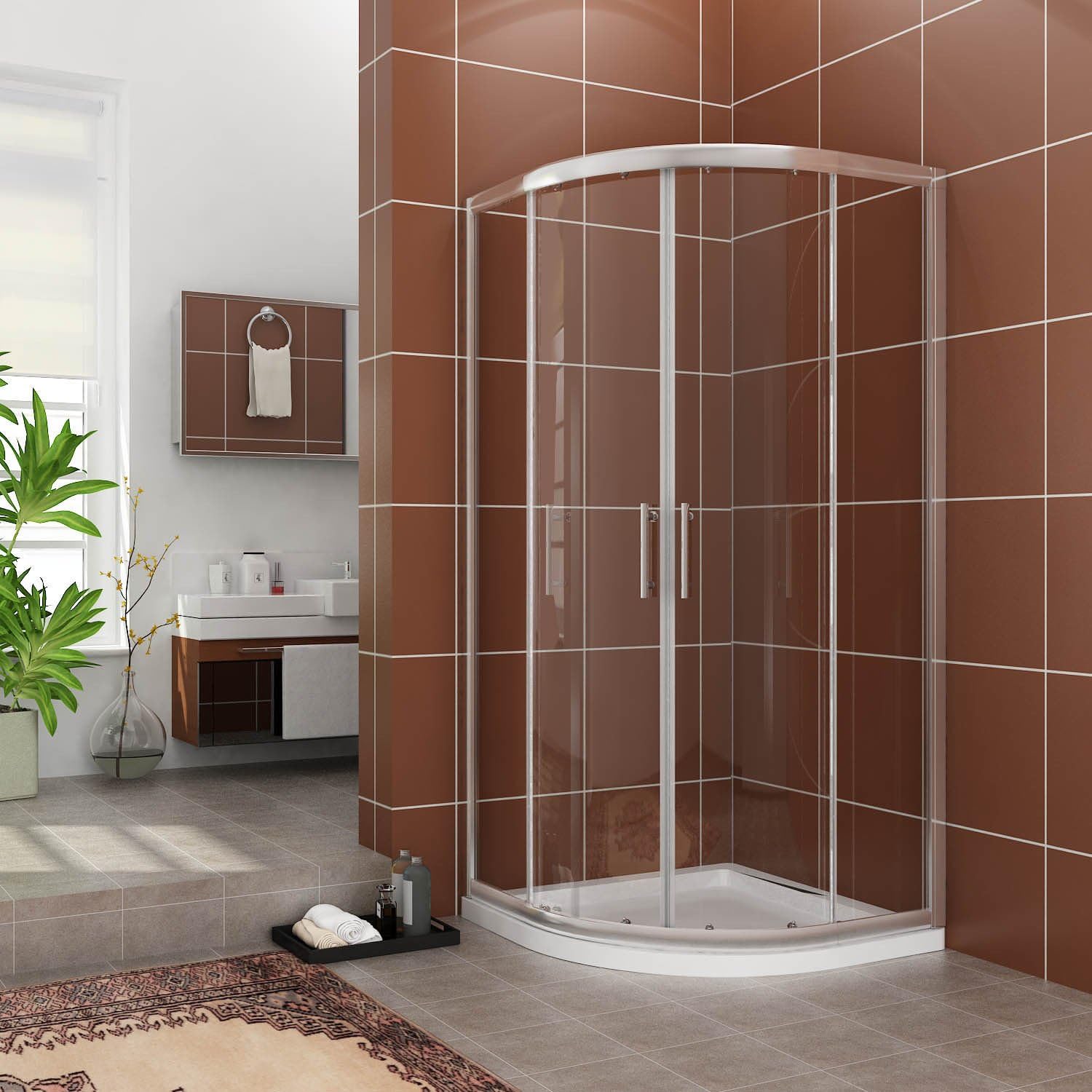 SUNNY SHOWER Shower Pan Acrylic 38 in. D x 38 in. W x 3 in. H Corner Shower Drain Included, White Color Shower Base