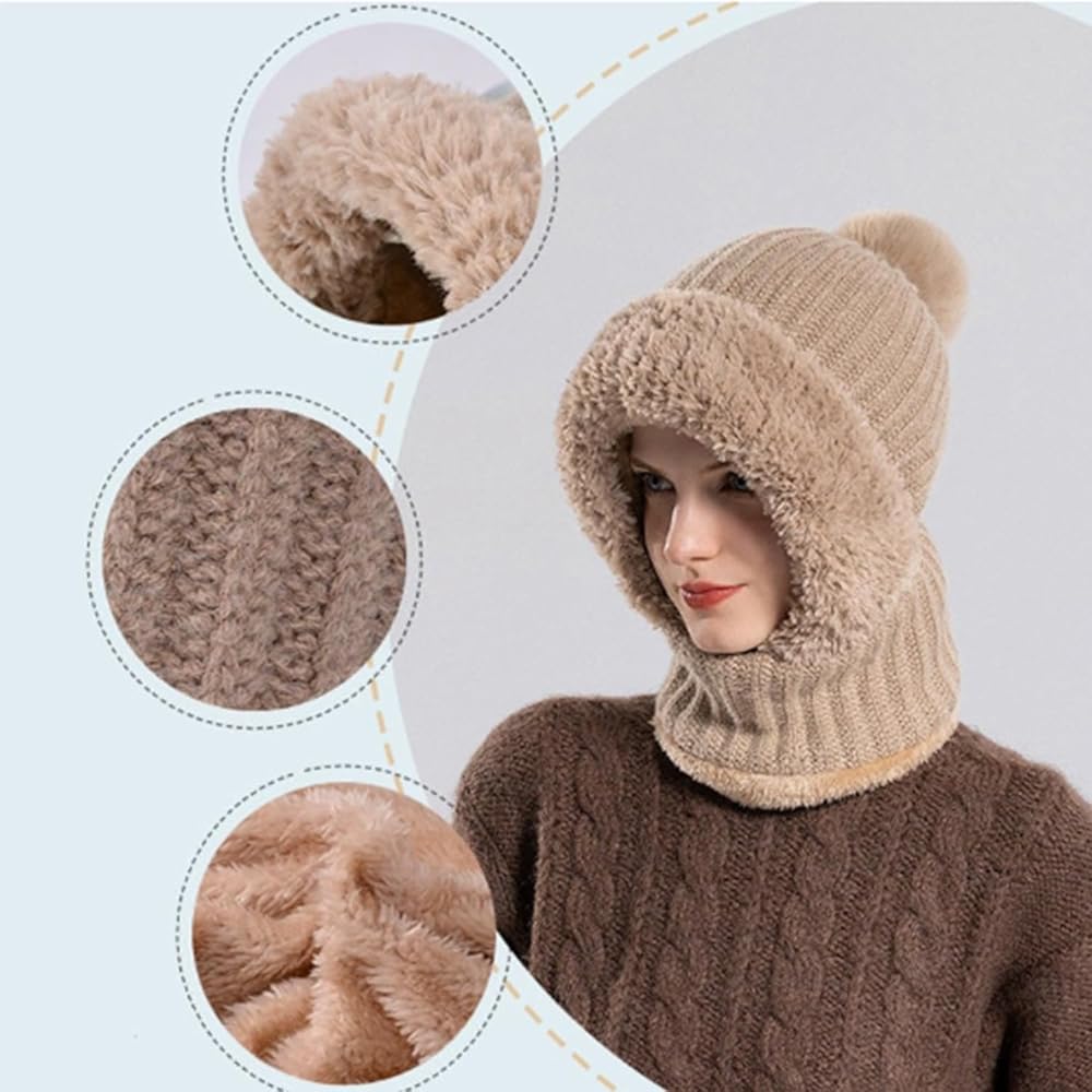 Clockwisek Women's Knitted Hat in Autumn and Winter, Wind