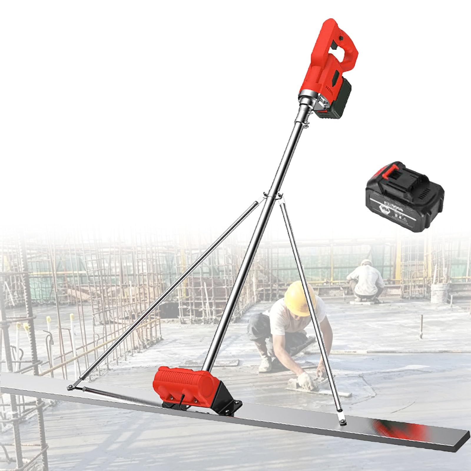ylpddmm Screed Cement Finishing Vibrating Motor,Power Concrete Screed Vibratory 1.5M-2batteries