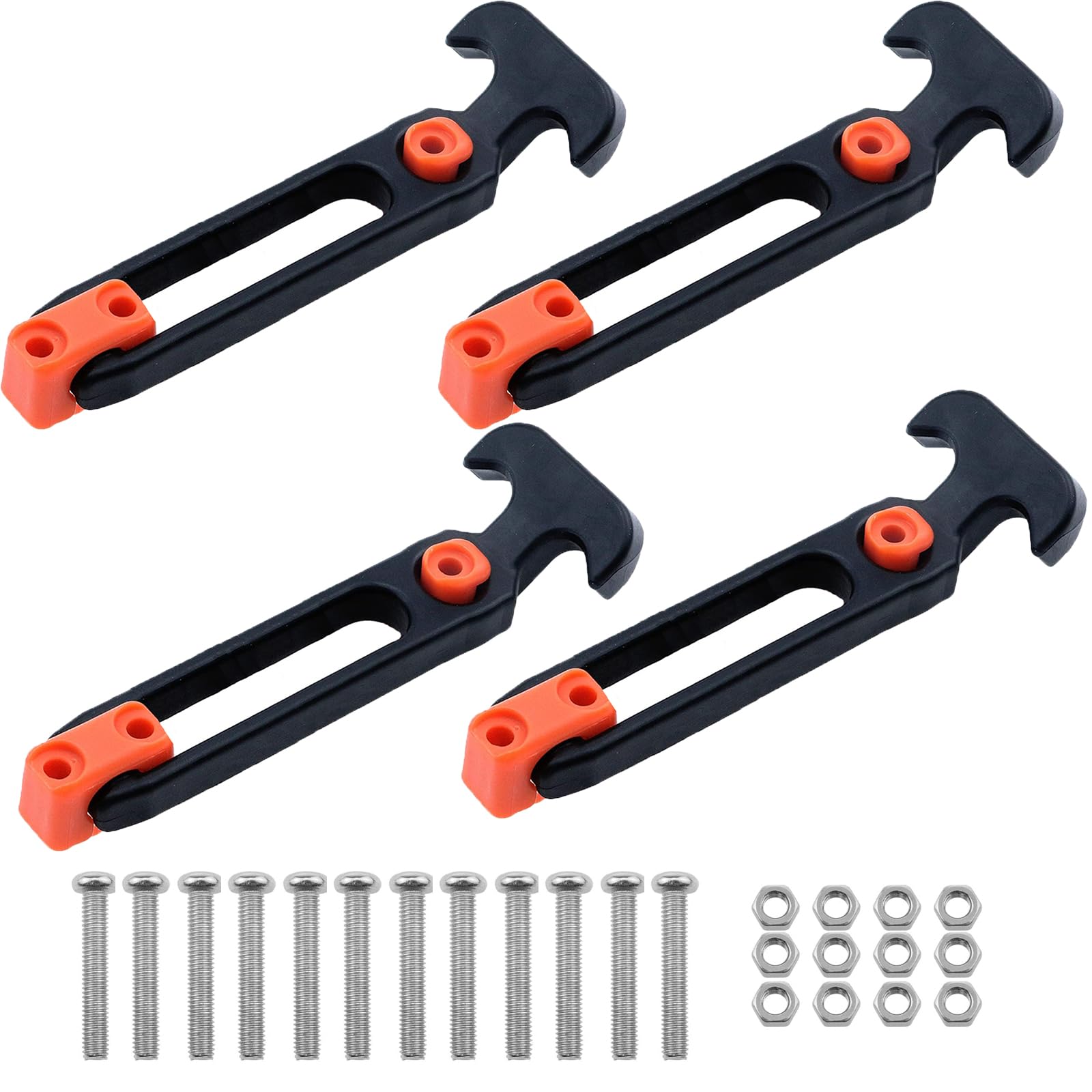 Vleant 4Pcs Multi-Purpose Flexible Rubber T-Handle Draw Latches 7.9x1.8 inch(200x47mm) with Screws - for Toolbox, Cooler, and Boat Hatch Sinchecure Fastening