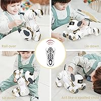 Vista 4 de Perro robot para niños, robot de control remoto, robot interactivo, robótica, juguetes robóticos inteligentes, diseño programable para cantar