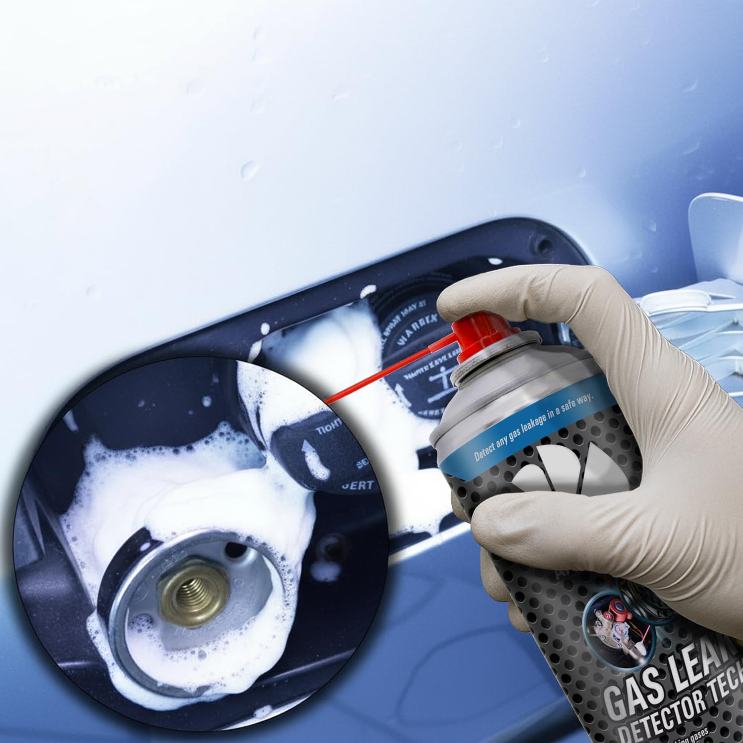 AABCOOLING Detektor Nieszczelności 300ml Tester Szczelności Instalacji Hydraulicznych i Gazowych - Spray do Wykrywania Nieszczelności Rur, Złączy, Zaworów, PEX, Miedzi, Próba Ciśnieniowa, Pianka