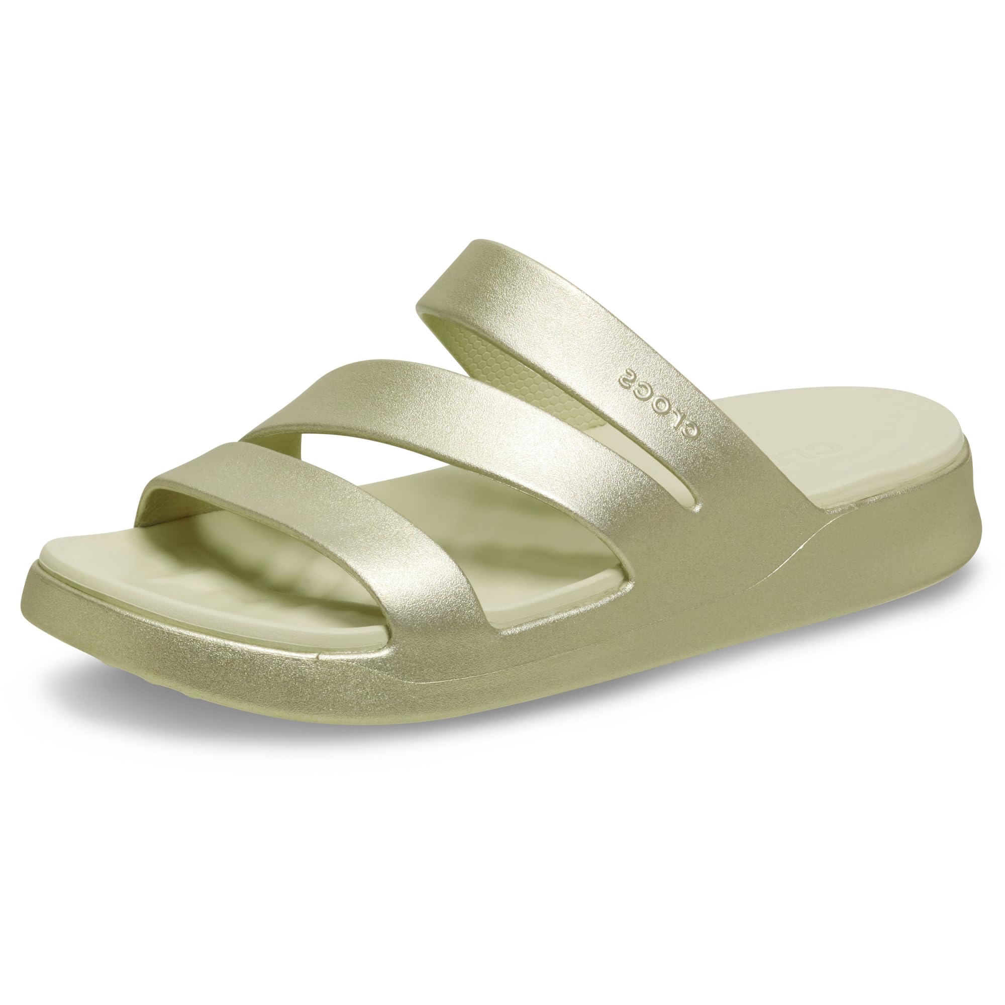Crocs (クロックス) レディース ゲッタウェイ ストラップサンダル, シャンパン メタリック, 11