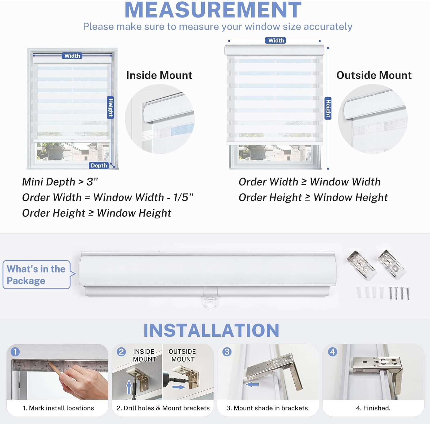 UrMoon Cordless Zebra Blinds for Windows Zebra Shades Dual Layer Light Filtering Roller Window Blinds Shades for Home, Easy to Install, Light Filtering - Brown, 28.5" W x 72" H