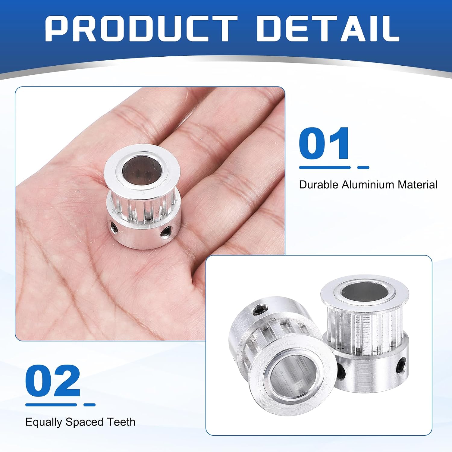 MECCANIXITY 2 Pcs Aluminium Timing Pulley, XL 12 Teeth 12mm Bore Synchronous Wheel Timing Belt Pulley 5.08mm Pitch 11mm Slot Width for Belt, CNC Machine, 3D Printer