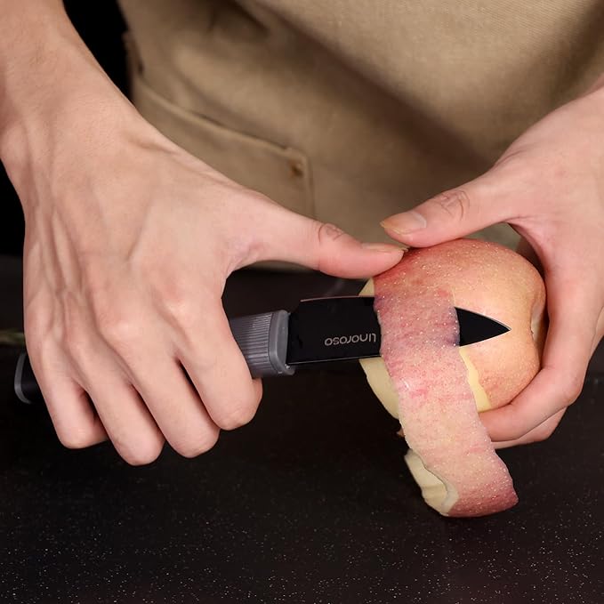 Set Cuchillos Cocina 6 Piezas Acero Inoxidable Negro miniatura 8