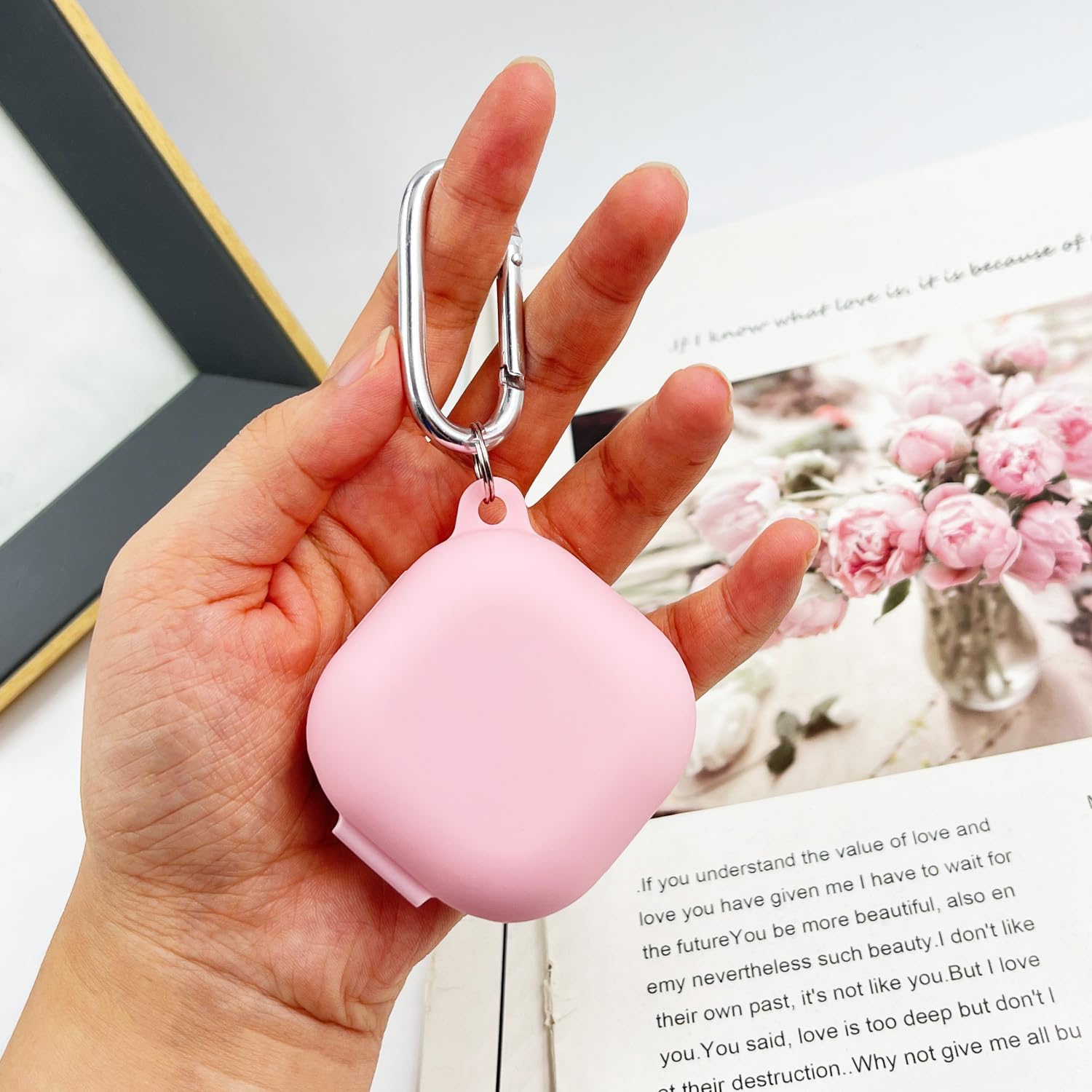 Silicone Case for Samsung Galaxy Buds FE, 2 Pro, 2, Pro, Live with Cleaner Kit (Pink) - Image 6