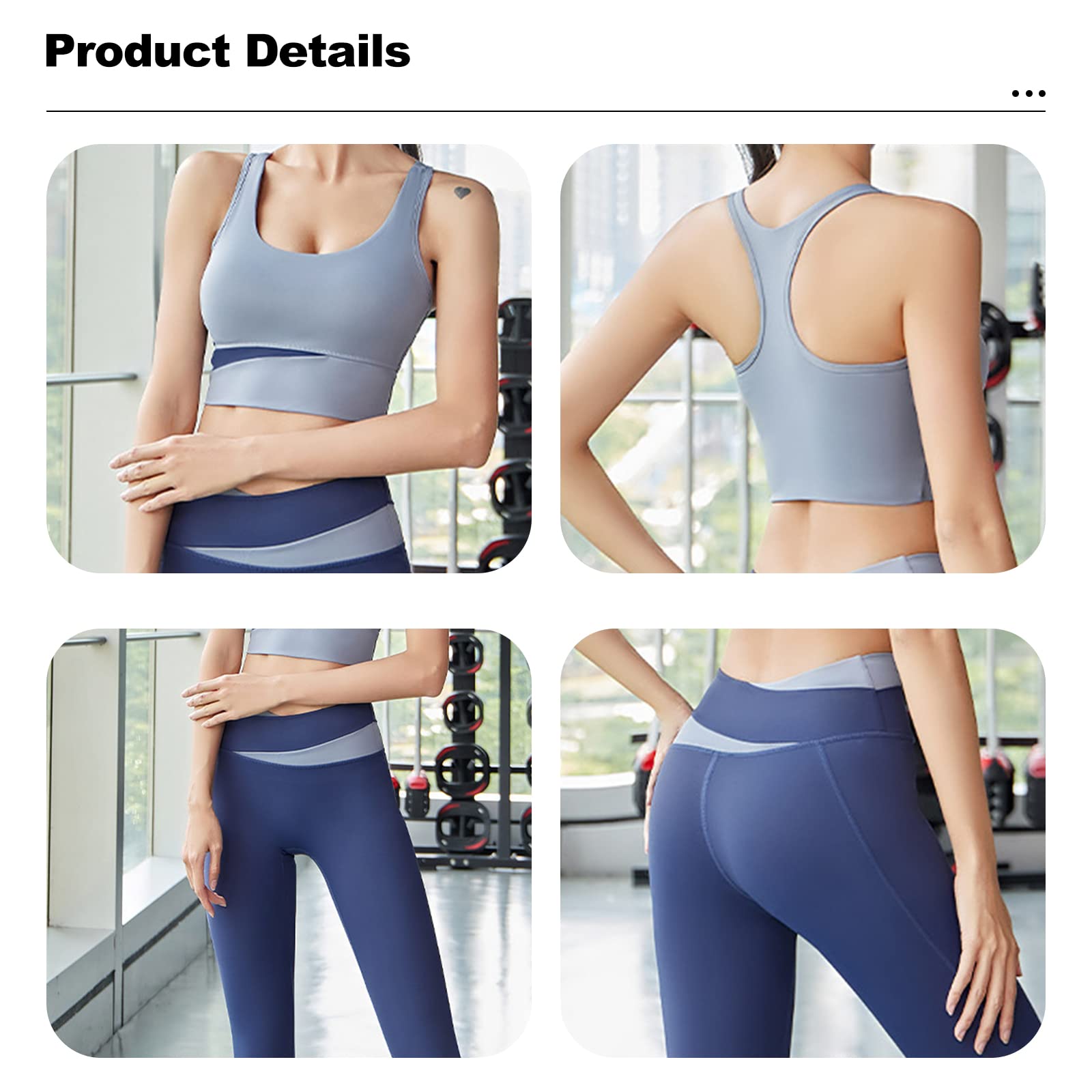 Ergocar Abbigliamento Sportivo da Donna Set 2 Pezzi, Set Palestra Donna, Top Sportivo e Vita Alta Leggings Yoga Tuta, per Running Yoga Corsa Palestra