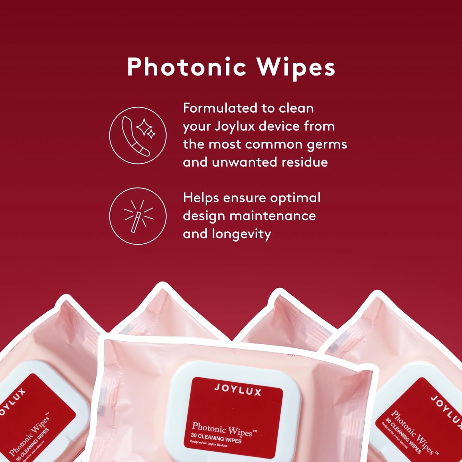Joylux - Photonic Wipes, For vFit Device, Women's Device Cleaner, Mild Formula, Helps Ensure Optimal Device Maintenance & Longevity (30 Count) - Image 4