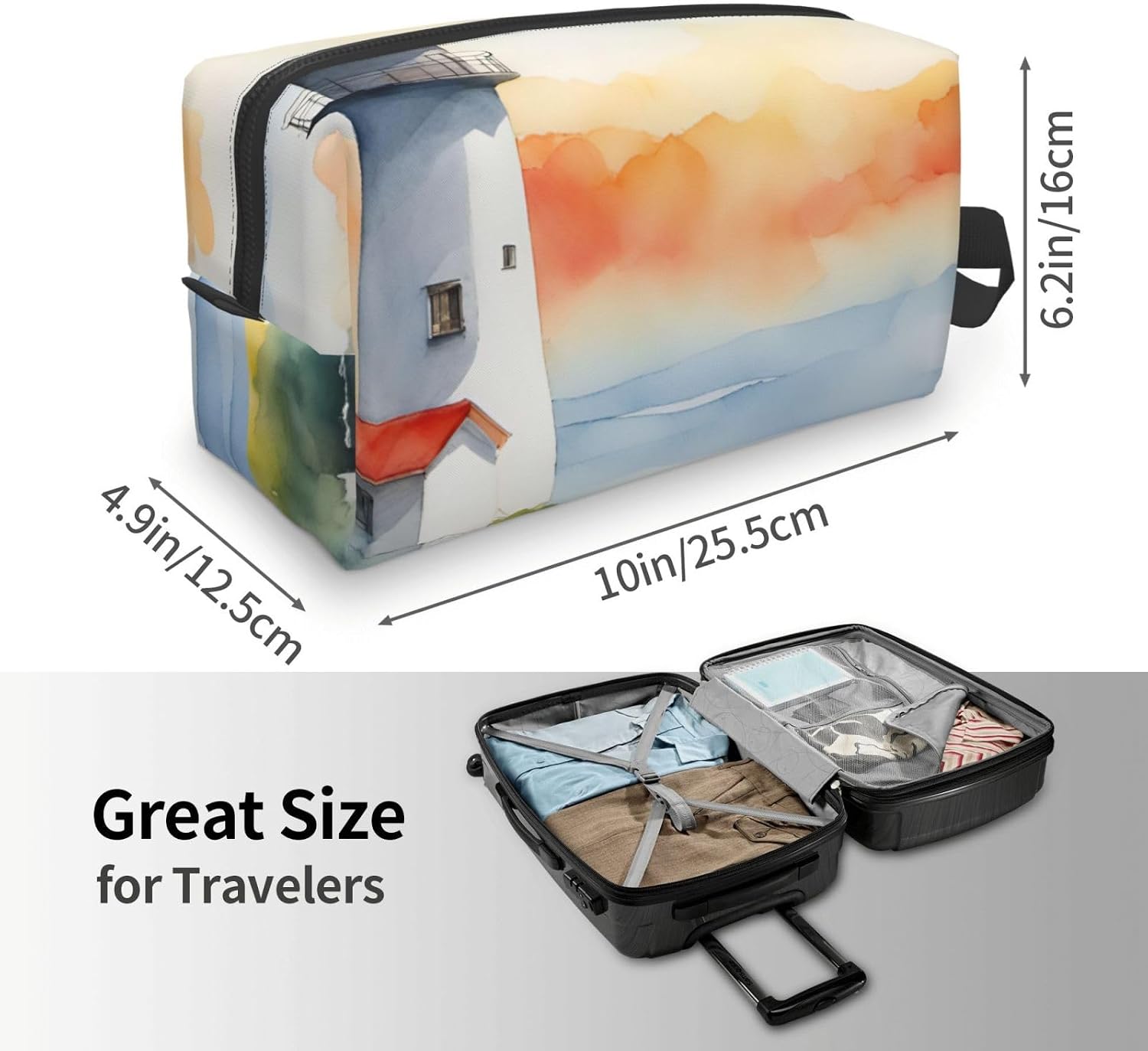 Lighthouse Print Large Capacity Travel Toiletry Bag for Women Men Cosmetic Pouch Daily Organizer image 4