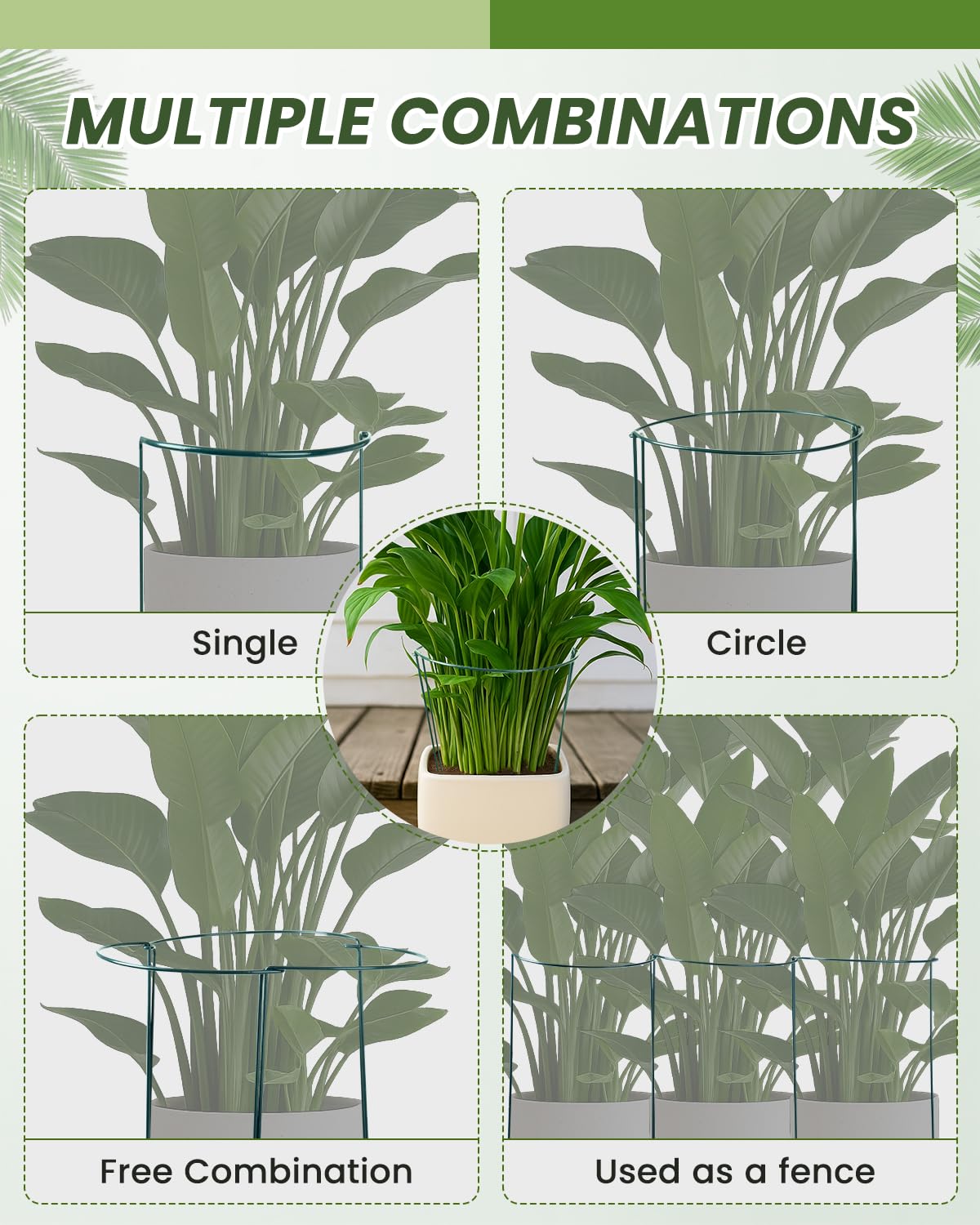 10 Tuteurs pour Plantes de Jardin, Garden Sage 25x40cm Support de Plantes de Jardin Demi-Rond pour Tomate, Pivoines, Hortensia, Vigne, Plantes Grimpantes Fleur Intérieur Extérieur