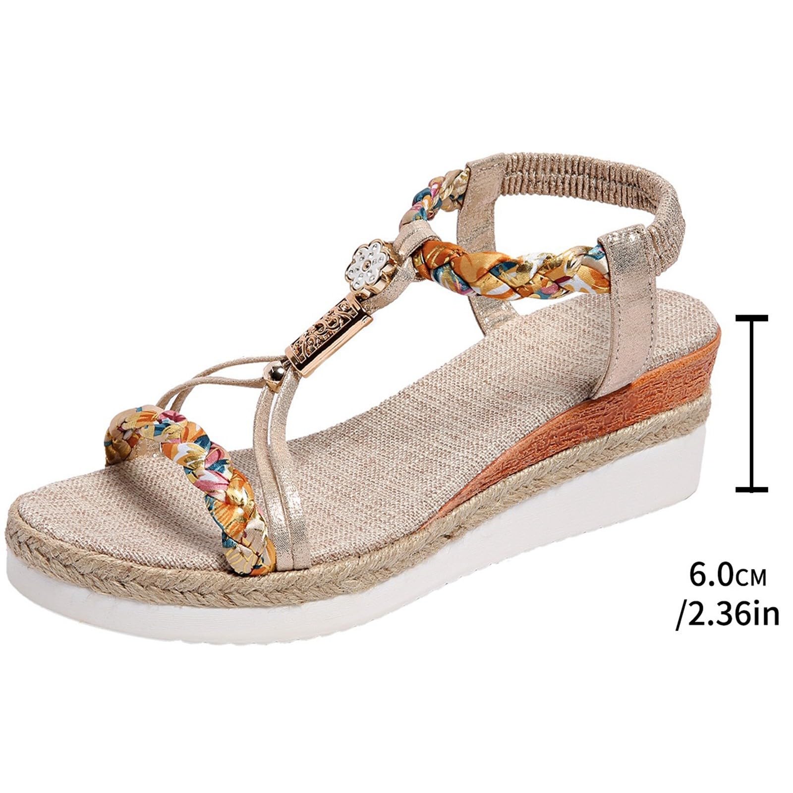 Générique Femmes Sandales D'Été Chaussure Randonnée Femme Compensées Plateforme Pantoufles Confort Basket Sans Lacet Mules En Cuir Pour Talon Claquettes Rose Paillettes