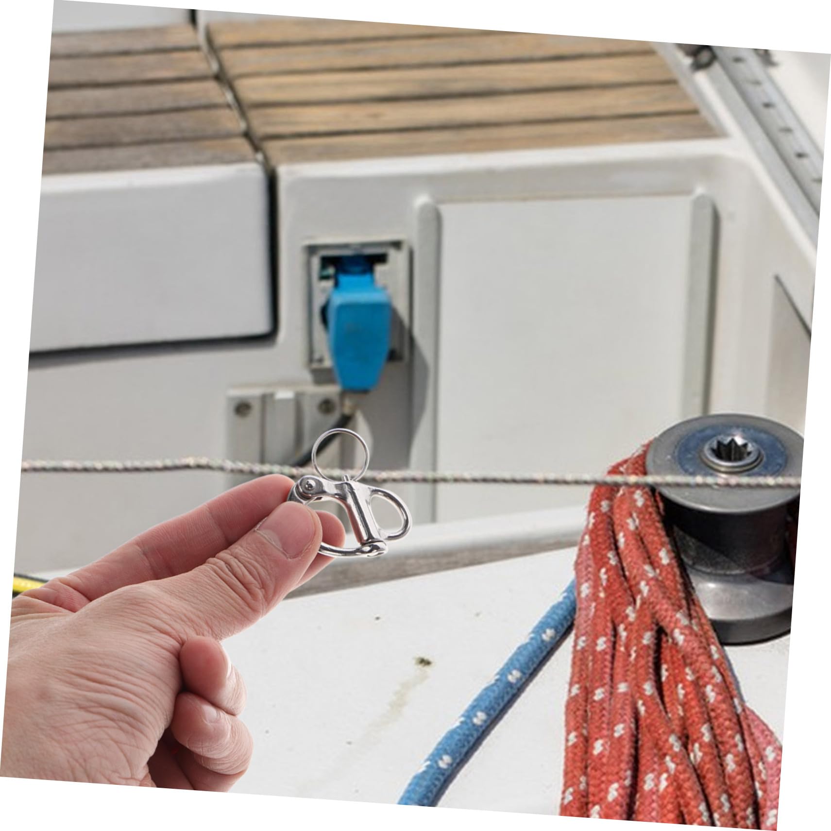 Toyvian 2pièces Mousqueton à Vis INOX Pivotant Marine Manille à Goupille pour Voilier Gréement De Déverrouillage Rapide