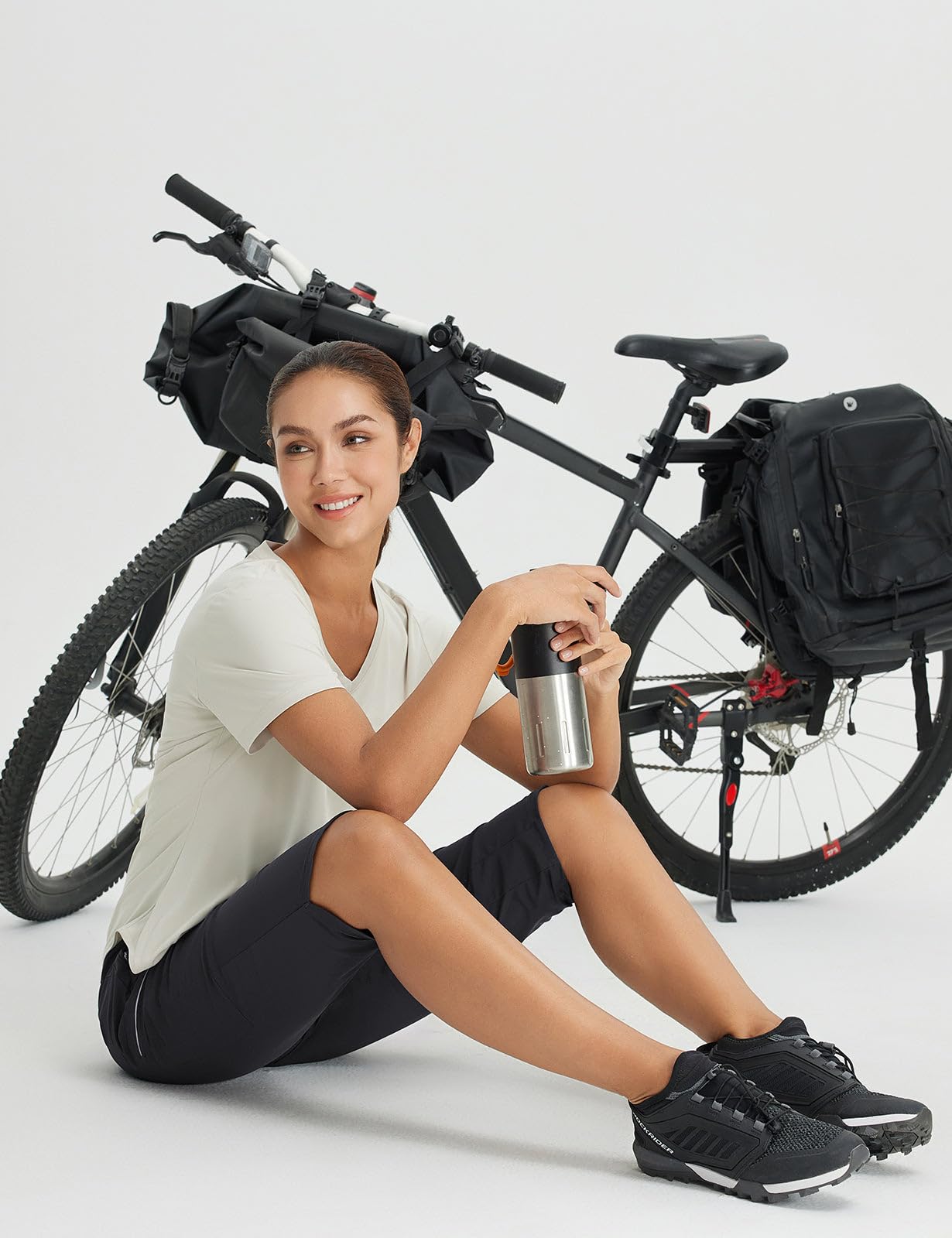 baleaf Damen Wanderhose Cargohose Atmungsaktiv Elastische Outdoorhose Trekkinghose Schnelltrockend Leicht mit Reißverschlusstasche