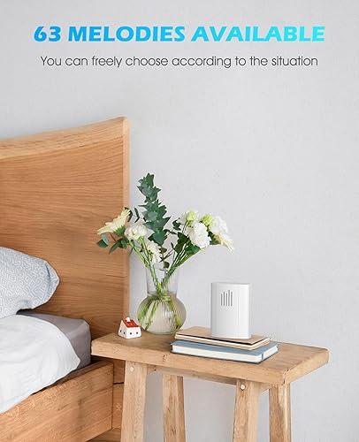 Miniatura 4 de SURNICE - Timbre de puerta inalámbrico, impermeable IP55 que funciona a 1300 pies con 63 melodías, placa de nombre (versión de batería)