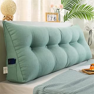 Almohadas de Lectura Cojín Grande para Cabecero con Soporte Lumbar Y Funda Extraíble Color Verde 60 X 50 X 20 cm